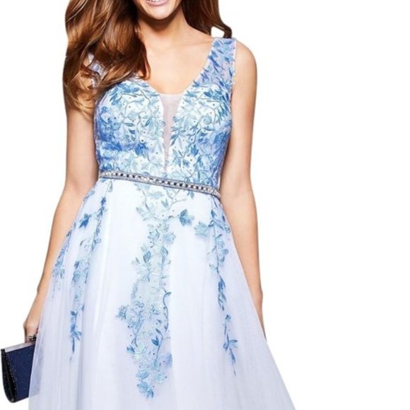 Say Yes to the Prom Embellished Embroidered Gown - Picture 2 of 10